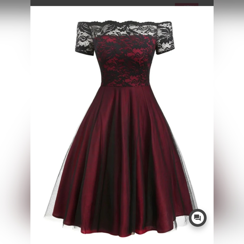 Red and black dress Retro Stage Small